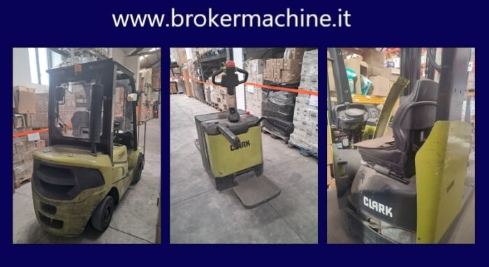 CARRELLO CLARK DIESEL 25 Q - TRASPALLET ELETTRICO 20Q - RETRATTILE CLARK 16Q