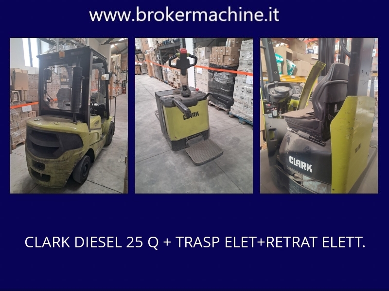 CARRELLO CLARK DIESEL 25 Q - TRASPALLET ELETTRICO 20Q - RETRATTILE CLARK 16Q